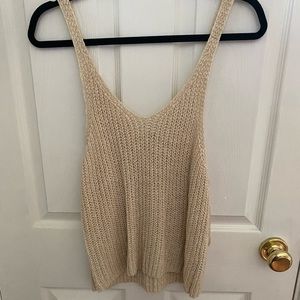 Cream woven tank top